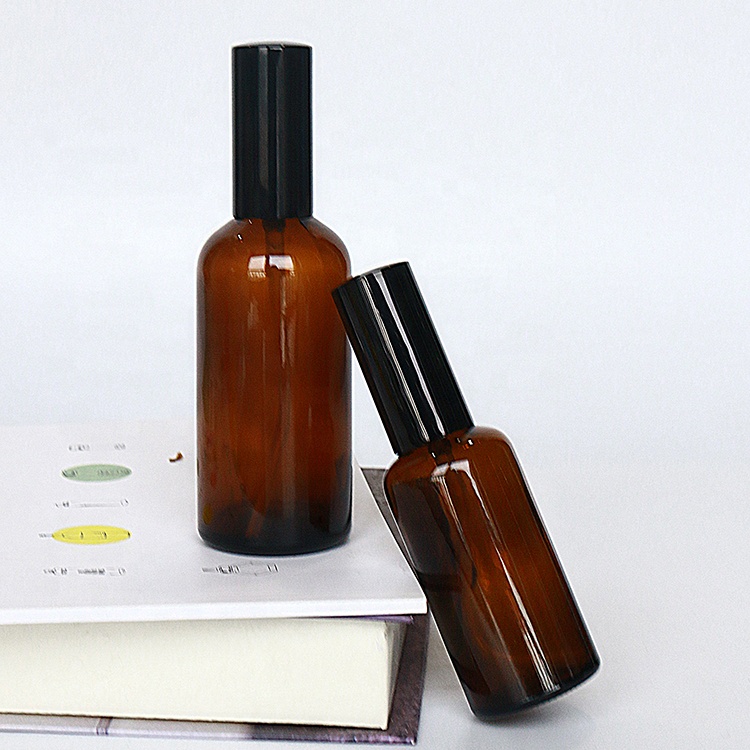 Empty Amber Essential Oil Fine Mist Glass Bottle Perfume Cosmetic Spray Bottle