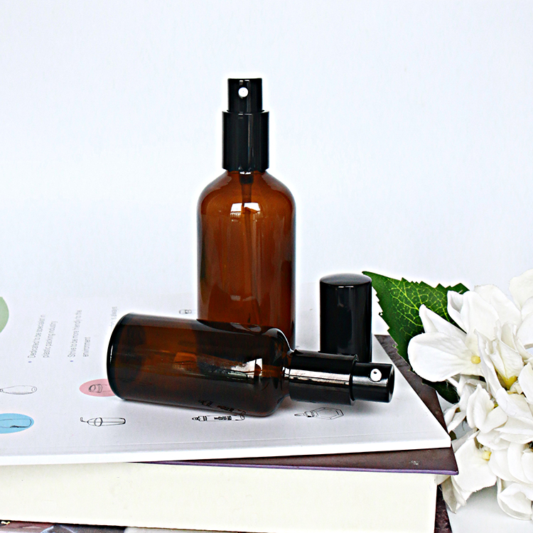 Empty Amber Essential Oil Fine Mist Glass Bottle Perfume Cosmetic Spray Bottle