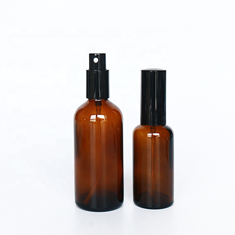 Empty Amber Essential Oil Fine Mist Glass Bottle Perfume Cosmetic Spray Bottle