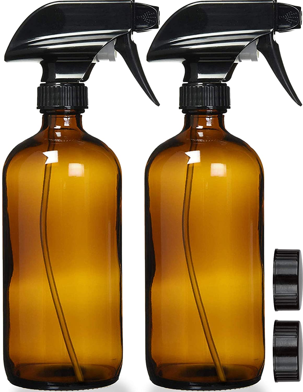 Empty Amber Glass Spray Bottle Refillable Container for Essential Oils/Cleaning Products