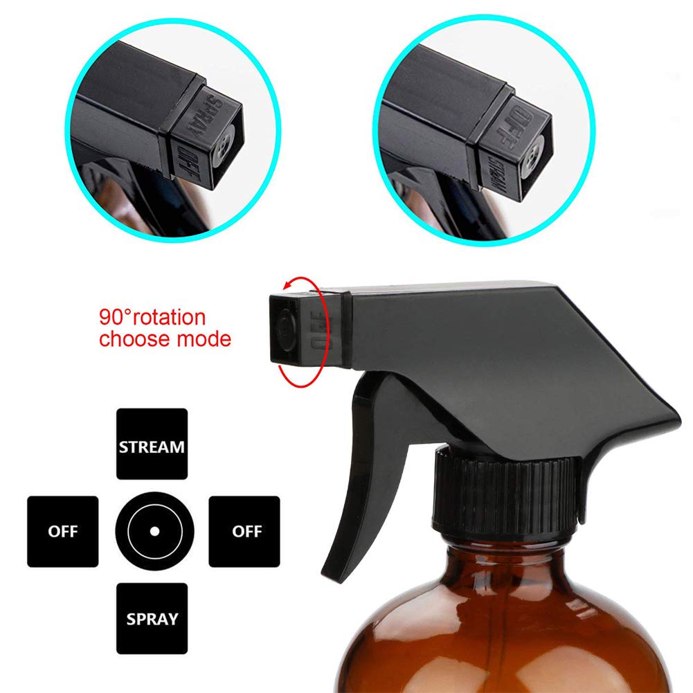 Empty Amber Glass Spray Bottle Refillable Container for Essential Oils/Cleaning Products