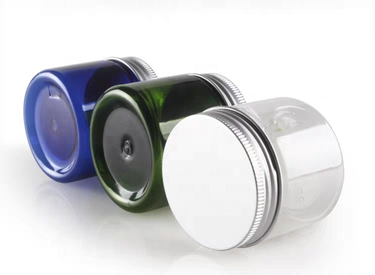 Empty Amber PET Cream Jar 30ml 50ml 80ml 100ml 200ml 250ml Plastic Cosmetic Jar With Lid