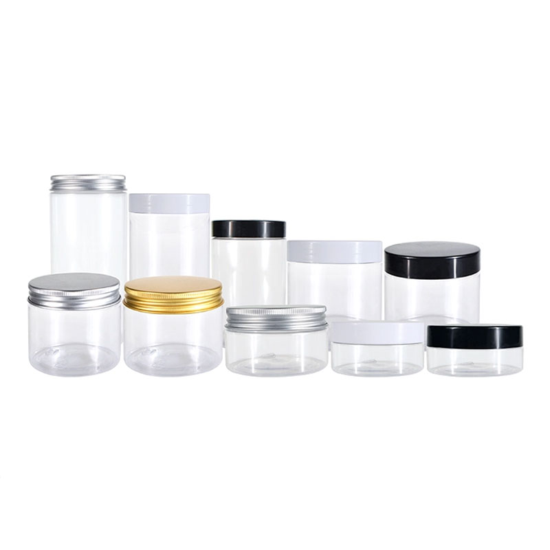 Empty Amber PET Cream Jar 30ml 50ml 80ml 100ml 200ml 250ml Plastic Cosmetic Jar With Lid