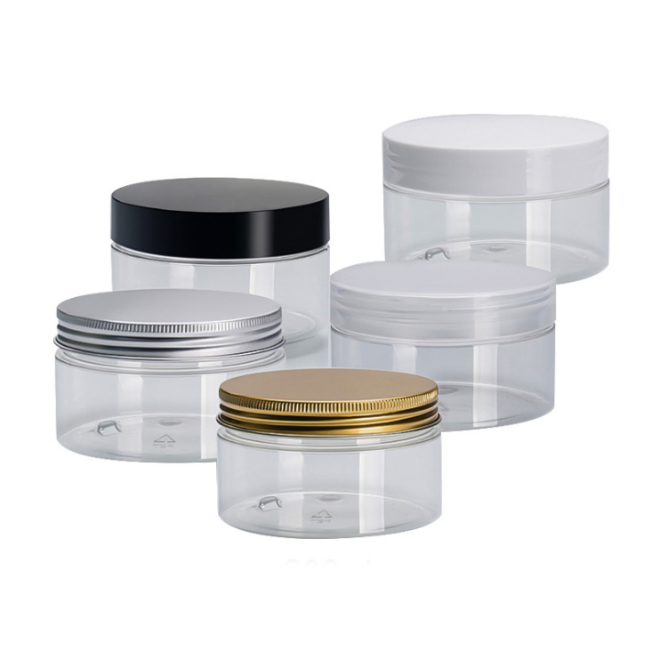 Empty Amber PET Cream Jar 30ml 50ml 80ml 100ml 200ml 250ml Plastic Cosmetic Jar With Lid