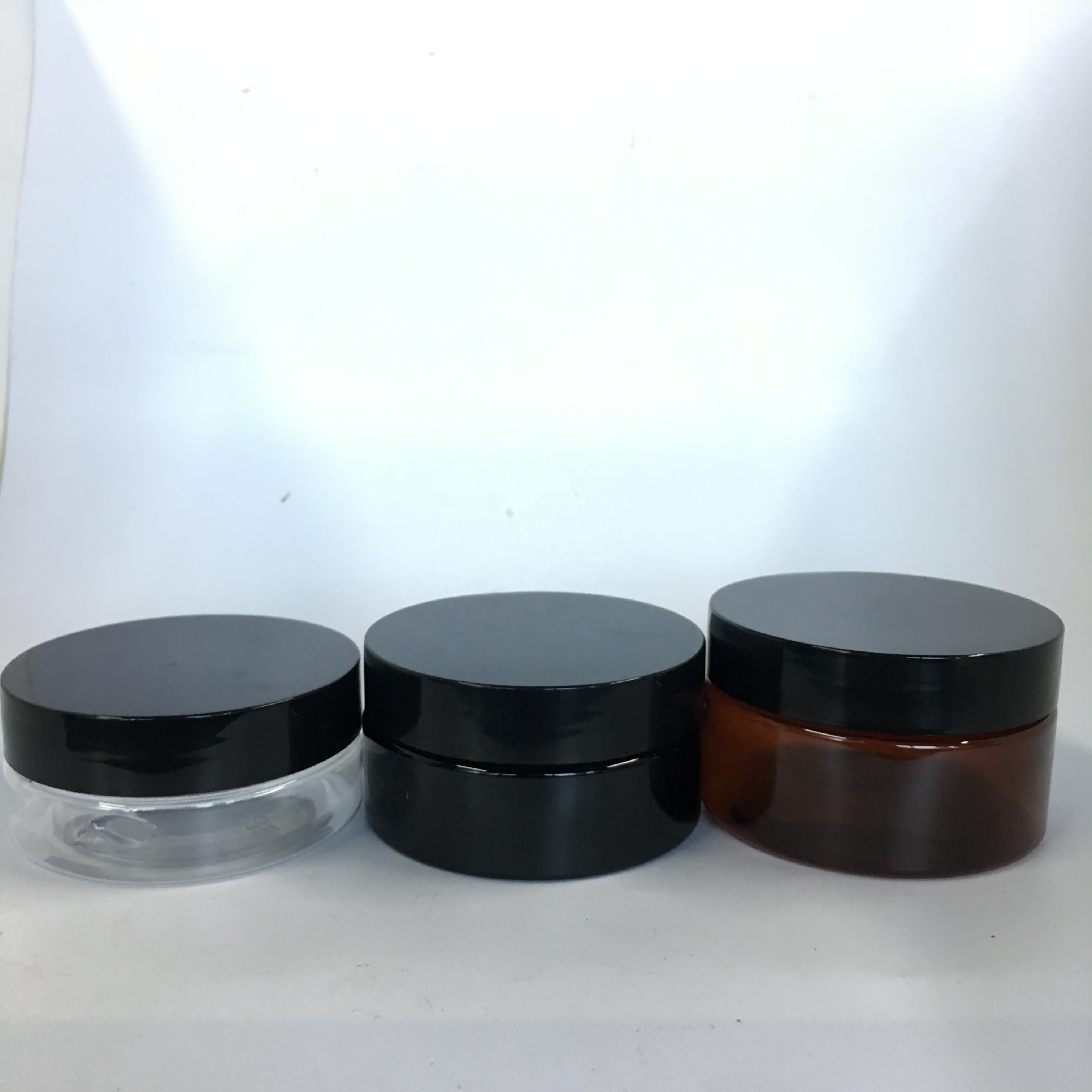 Empty Amber PET plastic jar Wide mouth cosmetic jar 100ml