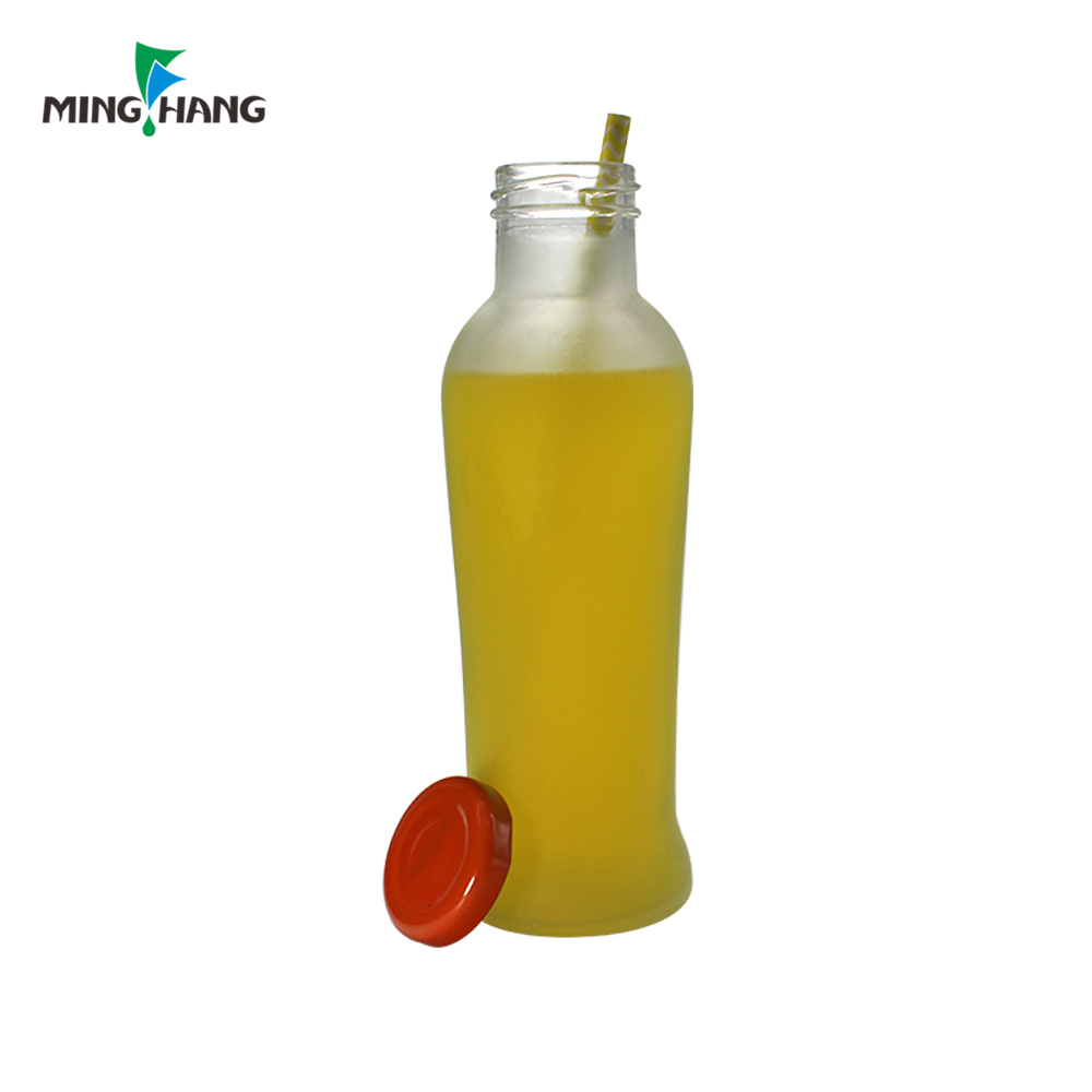 Empty Beverage Glass Juice Bottle Cold Pressed Juice Glass Bottle With Metal Lid