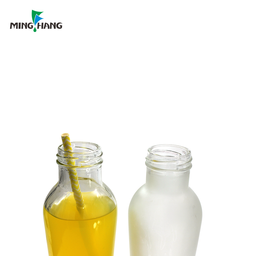 Empty Beverage Glass Juice Bottle Cold Pressed Juice Glass Bottle With Metal Lid