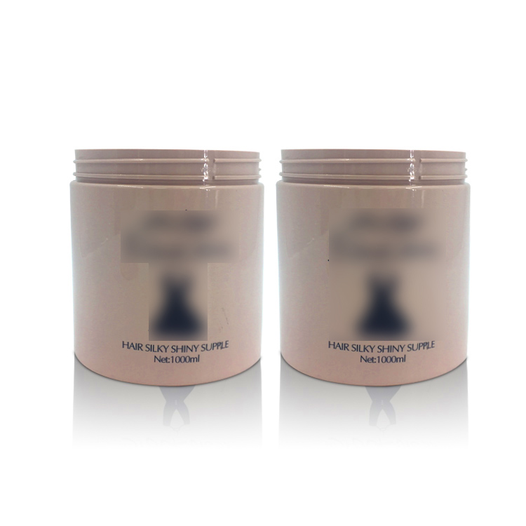 Empty Big Capacity Plastic Round Hair Conditioner Body Butter Plastic Container with Screw Cap Top 1000ml