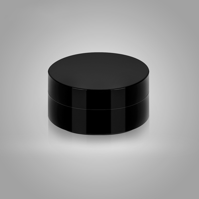 Empty Black 100g Cosmetic Facial Cream Skincare Product Packaging Round Plastic Jar with Spoon