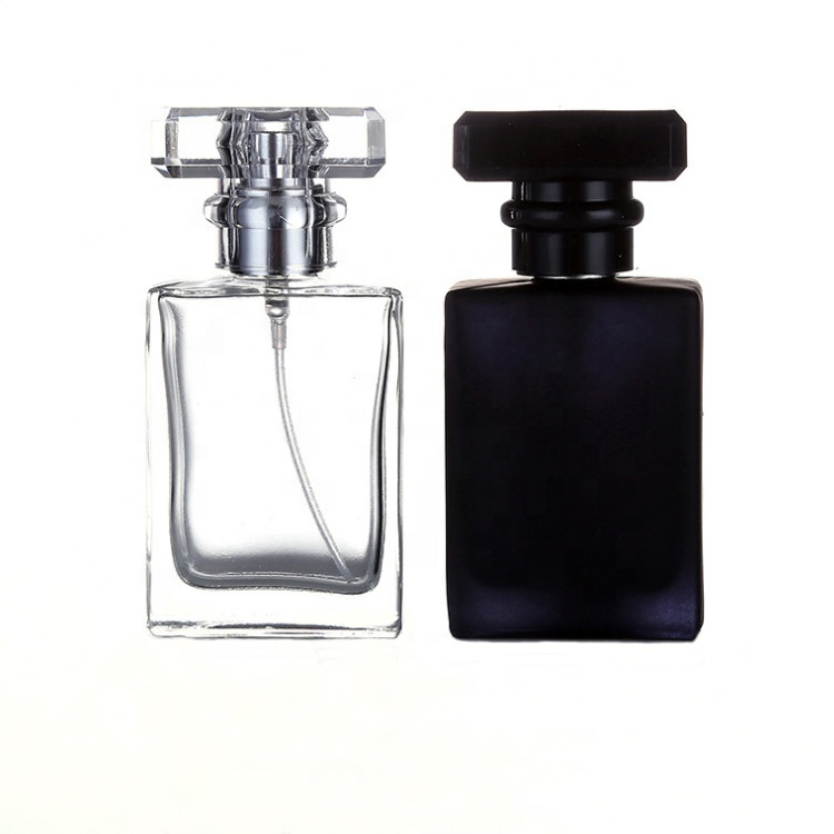 Empty Black/Clear Perfume Bottle 30ml 50ml Square Shape Car Perfume Bottle 50ml