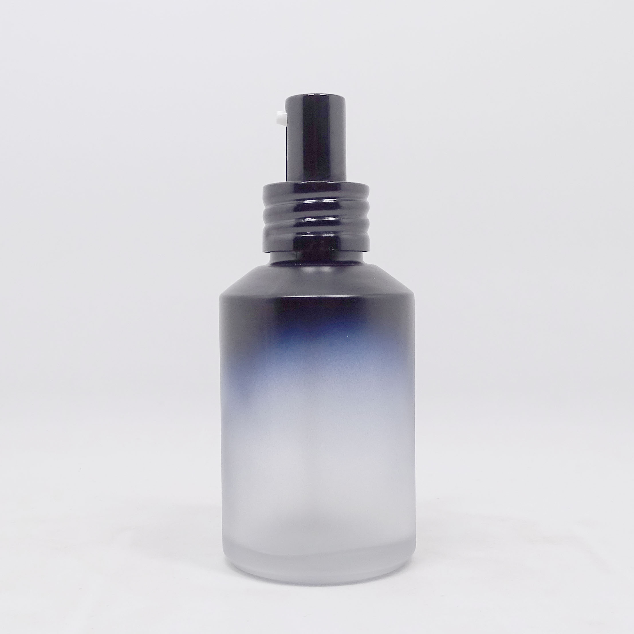 Empty Blue Glass Bottle black lid Spray Bottle Cosmetic Cream Jar Refillable Bottles Emulsion Lotion Pump Vials 30 50g