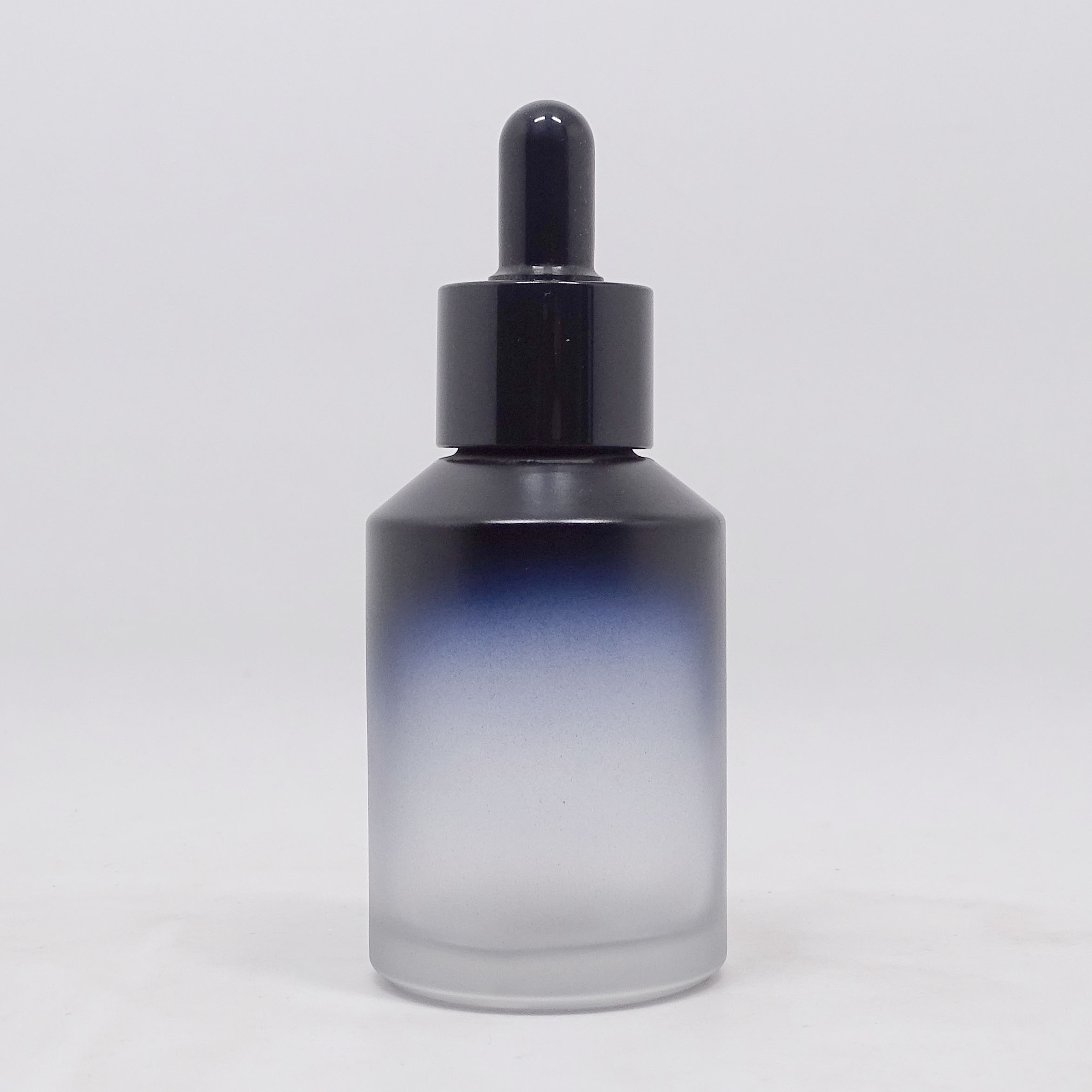 Empty Blue Glass Bottle black lid Spray Bottle Cosmetic Cream Jar Refillable Bottles Emulsion Lotion Pump Vials 30 50g