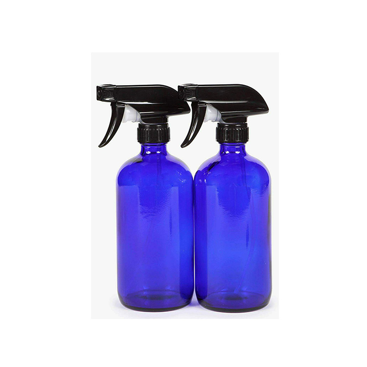 Empty Blue Glass Spray Bottle Large 16 oz Mist Sprayer Bottle for cleaning Products