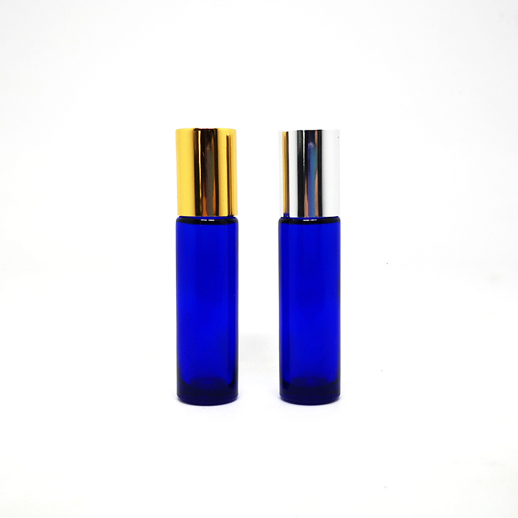 Empty Body Massage essential oil container amber blue clear cosmetic pefume small 10ml roll on glass bottle