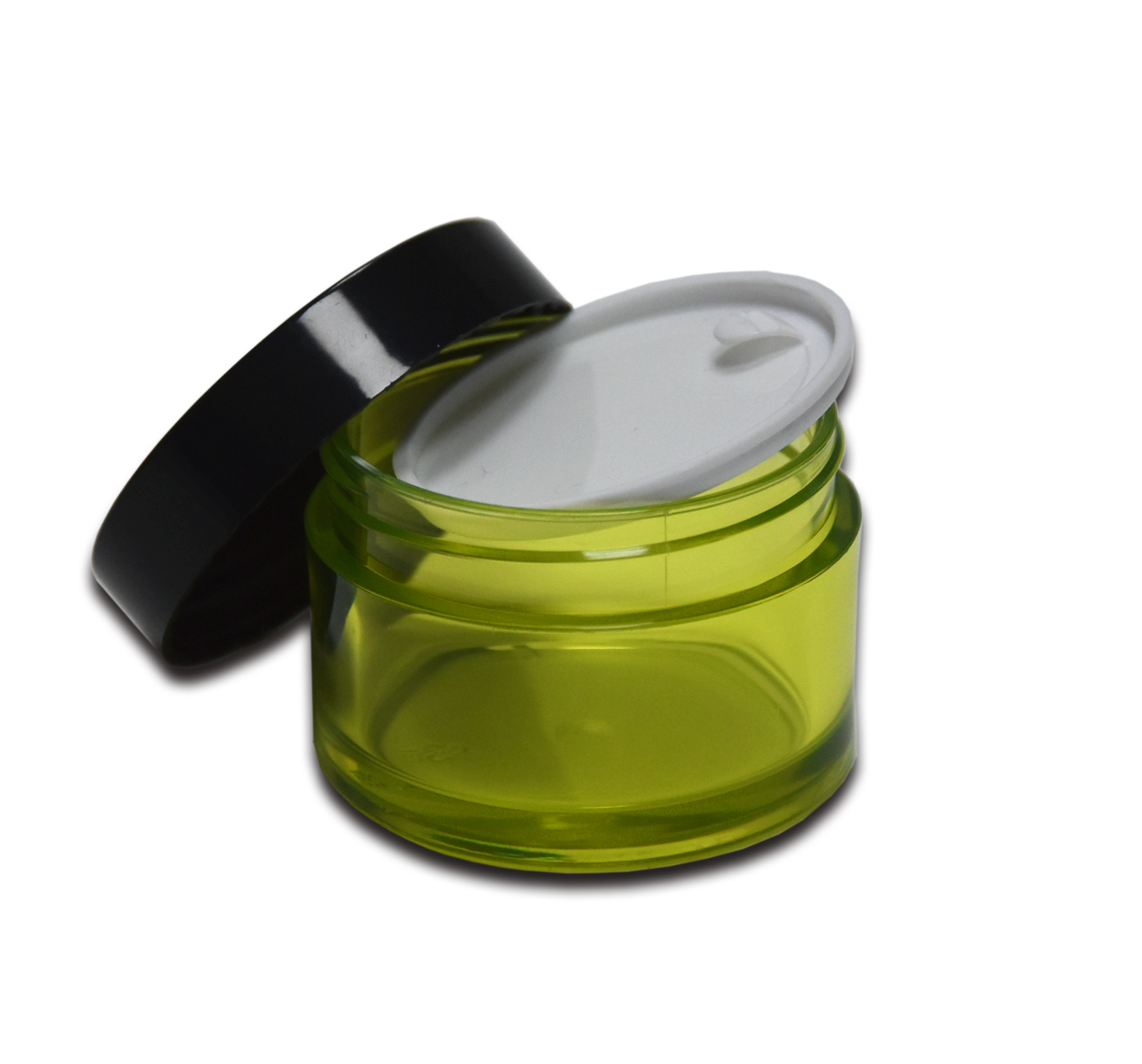 Empty Body Scrub PET Skincare Plastic Packaging Cream Jar 30g 45g with Black Screw Cap