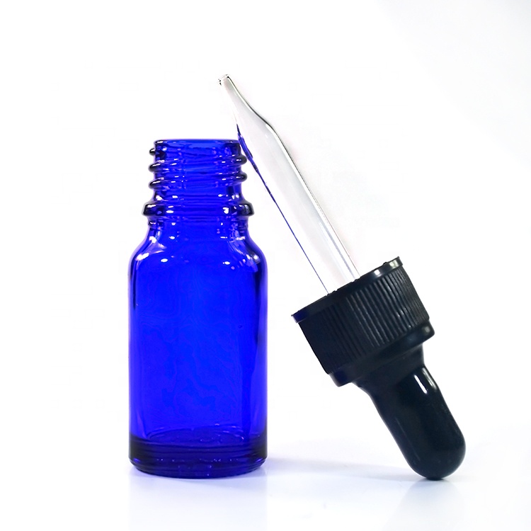Empty CBD hemp extract oil 5ml 10ml 20ml 30ml 50ml 100ml clear amber blue green glass oil dropper bottle with black plastic top