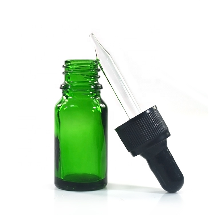 Empty CBD hemp extract oil 5ml 10ml 20ml 30ml 50ml 100ml clear amber blue green glass oil dropper bottle with black plastic top
