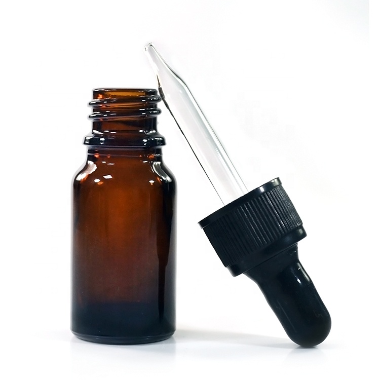 Empty CBD hemp extract oil 5ml 10ml 20ml 30ml 50ml 100ml clear amber blue green glass oil dropper bottle with black plastic top