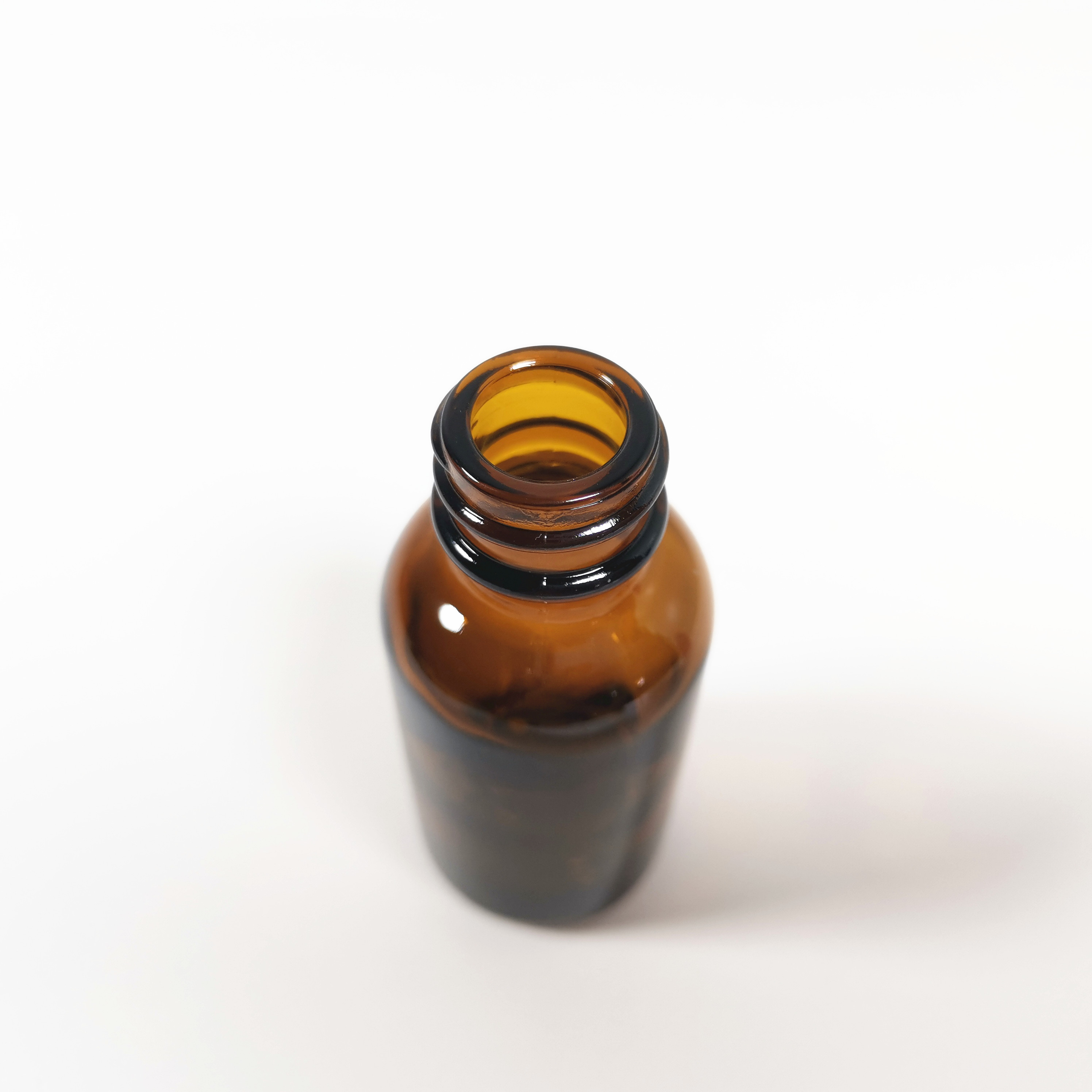 Empty Clear Amber Blue Round 30ml Mini cosmetic essential oil glass bottle with dropper