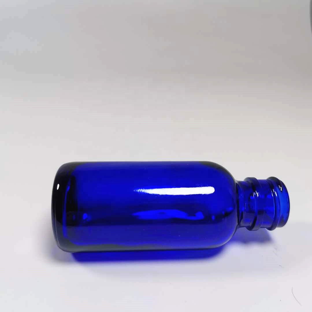 Empty Clear Amber Blue Round 30ml Mini cosmetic essential oil glass bottle with dropper
