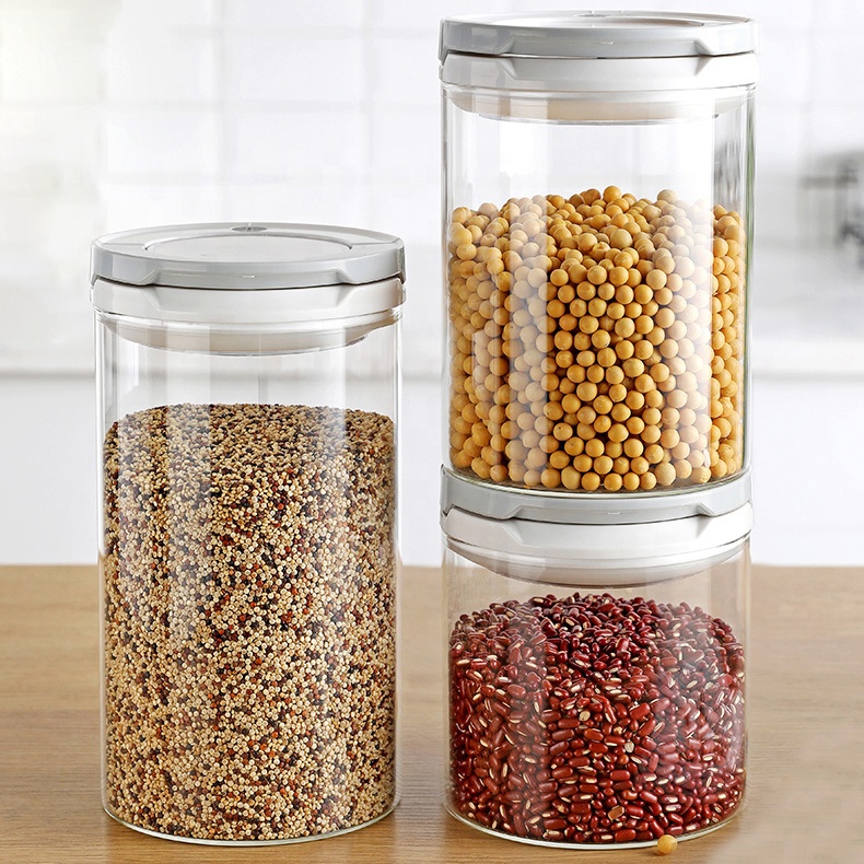 Empty Clear Big Bottles Coffee Food 4 Oz Borosilicate Glass Storage Jar