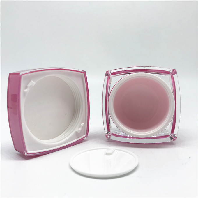 Empty Clear Cosmetic Square Acrylic Jar Luxury 10g Sample Jars with White Lid