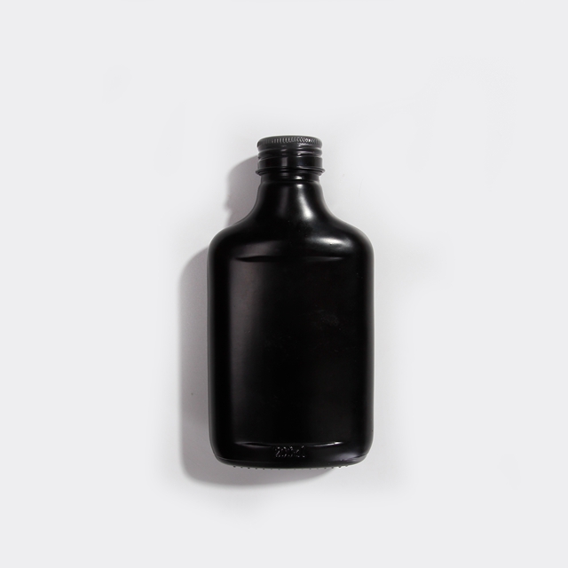 Empty Clear Flat Cold Brew Coffee Glass Bottle for Coffee Beverage Wine with Aluminum Cap 100ml 200ml 250ml 350ml Custom Color