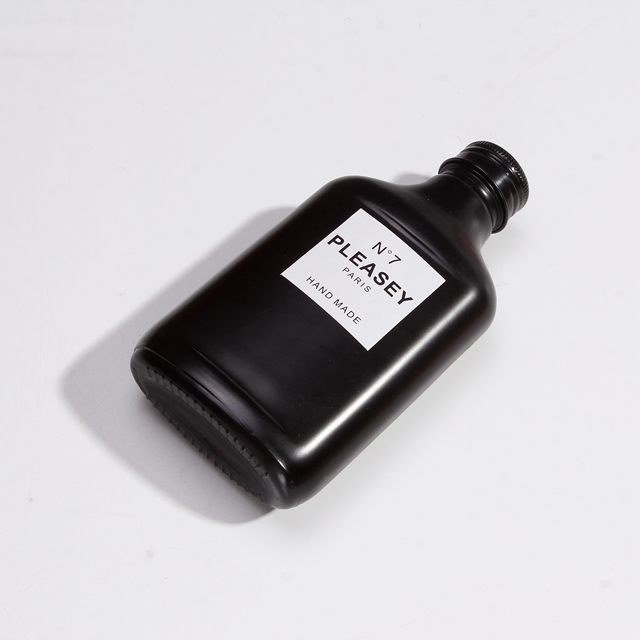 Empty Clear Flat Cold Brew Coffee Glass Bottle for Coffee Beverage Wine with Aluminum Cap 100ml 200ml 250ml 350ml Custom Color