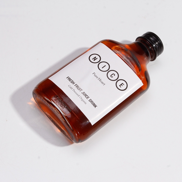 Empty Clear Flat Cold Brew Coffee Glass Bottle for Coffee Beverage Wine with Aluminum Cap 100ml 200ml 250ml 350ml Custom Color