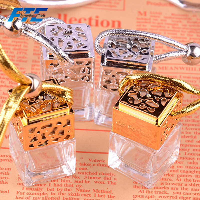 Empty Clear Glass Bottle 6ml Hang Bottle Car Glass Perfume Bottle