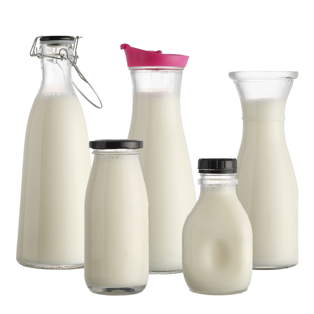 Empty Clear Milk Bottle Glass drinking glass bottle beverage glass bottle 500ML