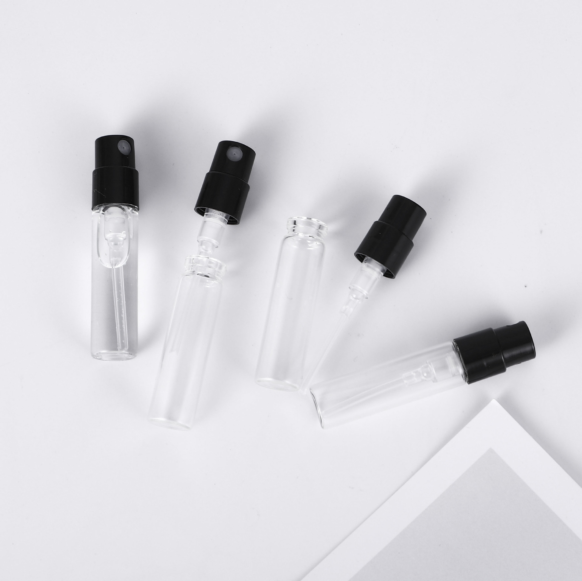Empty Clear Mini Vial Perfume Glass Bottle Mist Spray Sample Pen Tube Perfume Bottles Small Perfume Atomiser 2ml 3ml 5ml