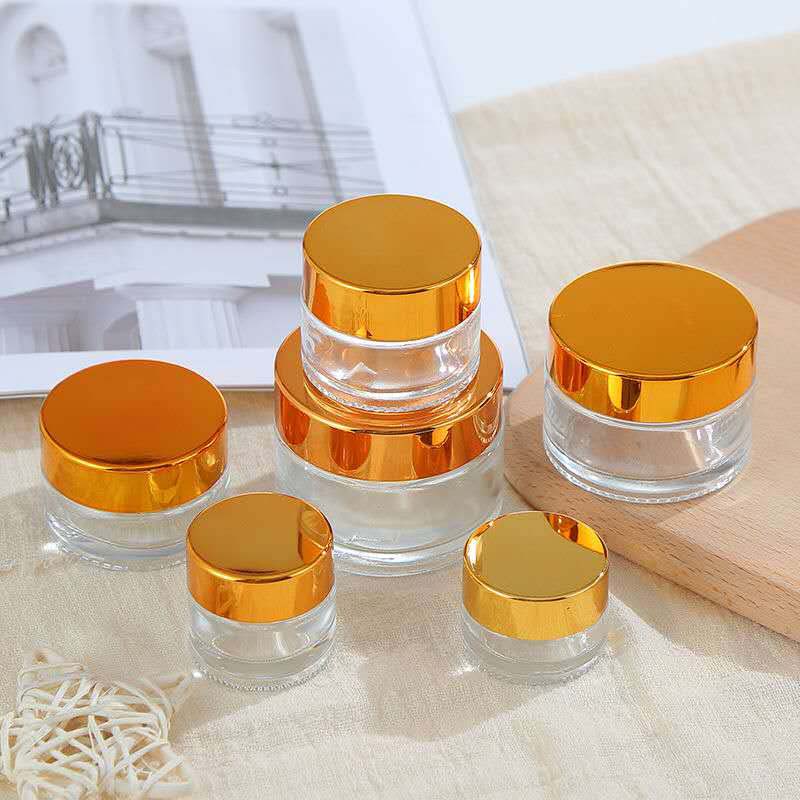 Empty Clear OEM Size Glass Bottle Cosmetic Jar Containers
