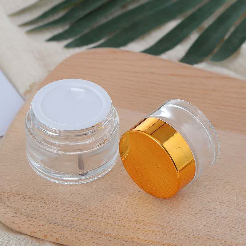 Empty Clear OEM Size Glass Bottle Cosmetic Jar Containers