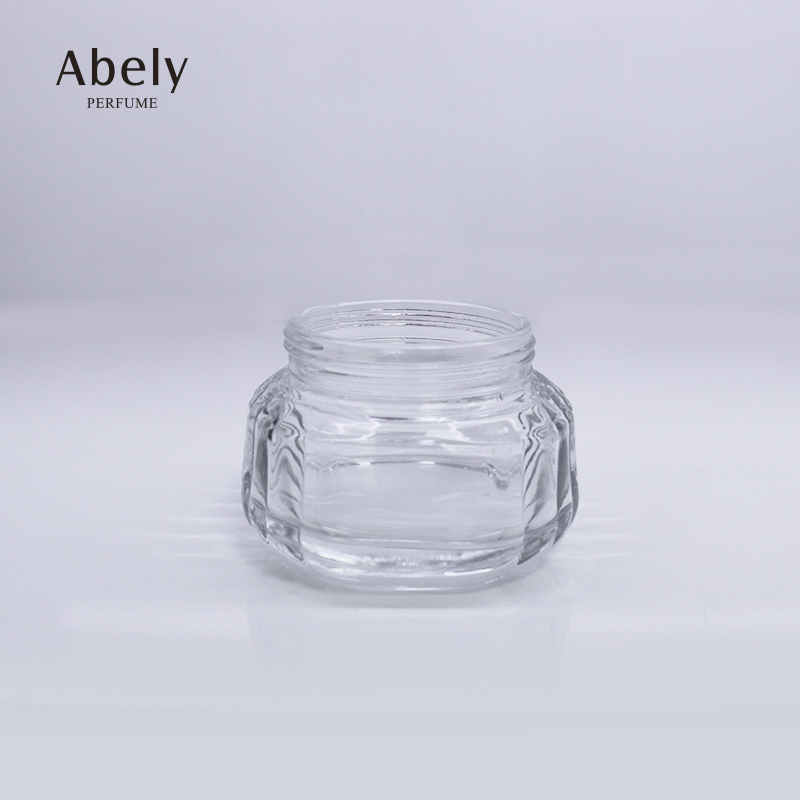 Empty Clear Round Glass Bakhoor Jar for cosmetic