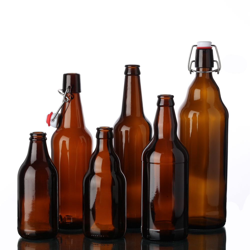 Empty Clear Wholesale Glass Beer Bottles 12 oz 330ml Long Neck Beer Glass Bottle 330 ml with Crown