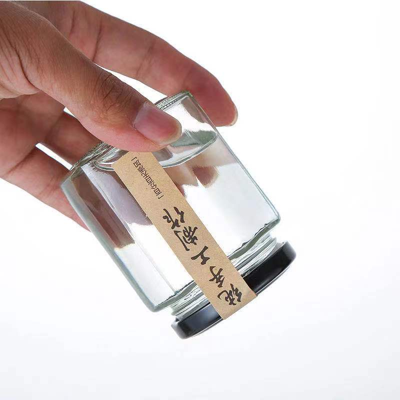 Empty Clear black Free Sample 45ml 100ml 180ml 280ml 380ml 500ml 730ml Hexagonal Honey Glass Jar Jam Jar with Lid