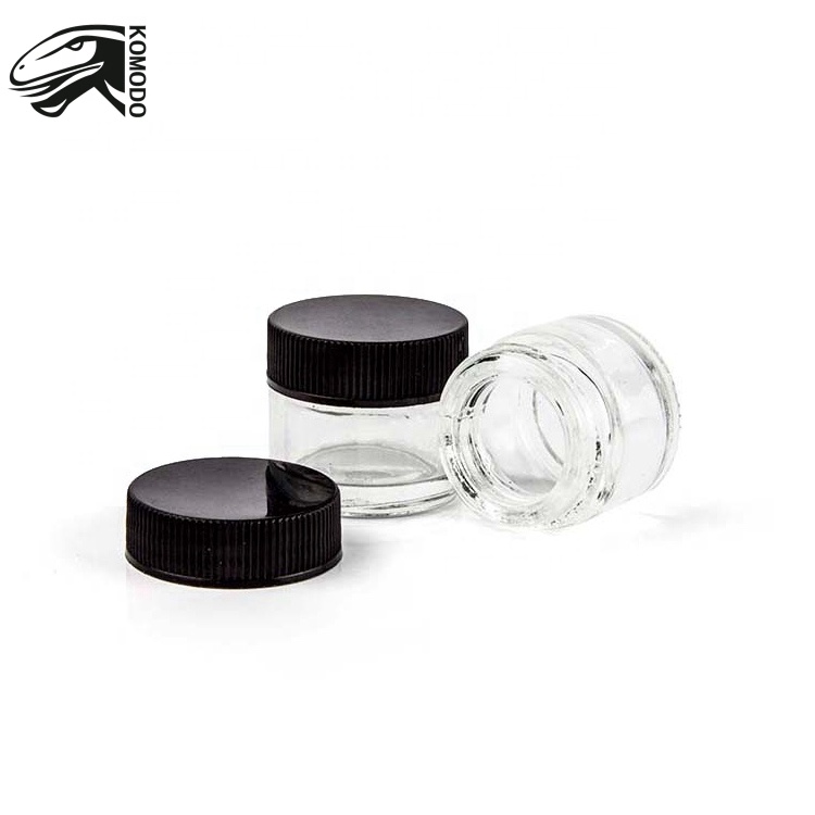 Empty Clear thick Oil with Caps Child Resistant Glass Jar