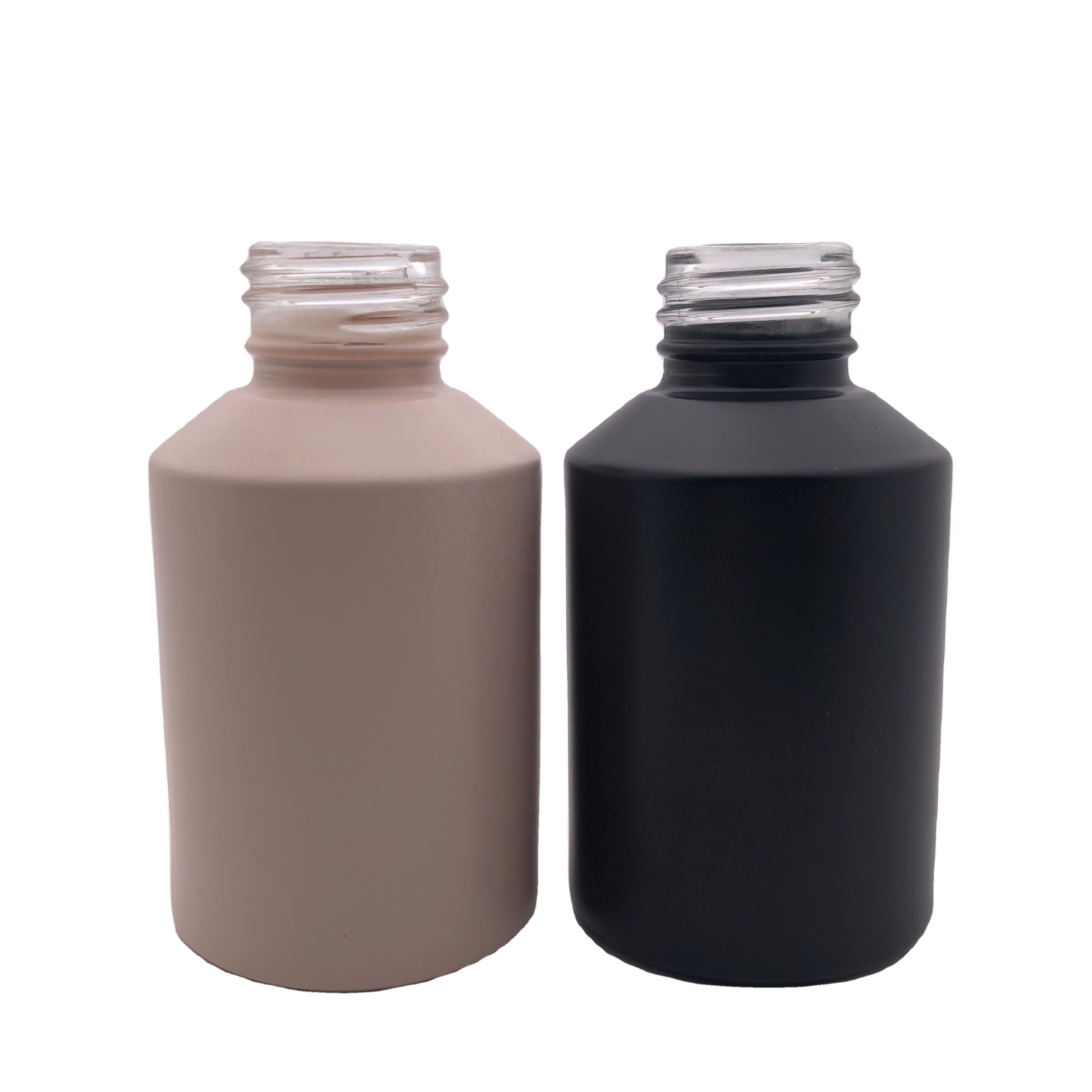 Empty Color Green Blue PInk Black Slant Glass Bottle
