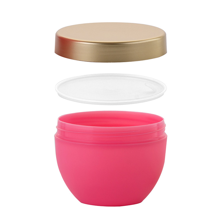 Empty Colorful Luxury jars cosmetic containers and packaging with golden cap