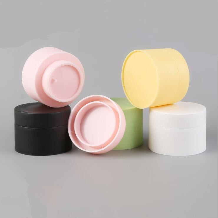 Empty Colorful Plastic PP Cosmetic Cream Jars 50g 50ml plastic jar with lid