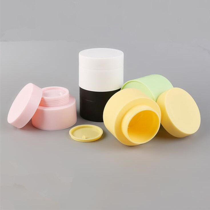 Empty Colorful Plastic PP Cosmetic Cream Jars 50g 50ml plastic jar with lid