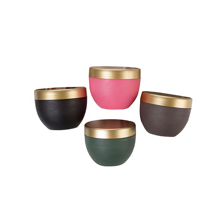 Empty Colorful jars cosmetic containers and packaging PP Plastic Cream Jar 250ml bowl shape with screw lids for body scrub