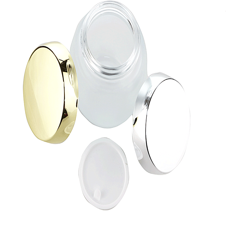 Empty Container Big Belly Round Cream Packaging Cosmetics 100g 120g Red Printing Glass Jar with Gold Cap