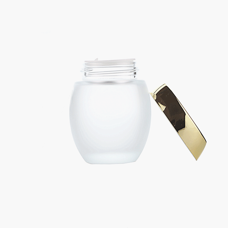 Empty Container Big Belly Round Cream Packaging Cosmetics 100g 120g Red Printing Glass Jar with Gold Cap