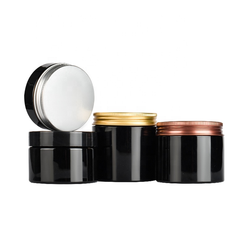 Empty Cosmetic Container Facial 30g 50g 100g 150g 250g soild black PET Plastic lotion cream jar