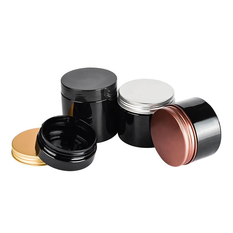 Empty Cosmetic Container Facial 30g 50g 100g 150g 250g soild black PET Plastic lotion cream jar