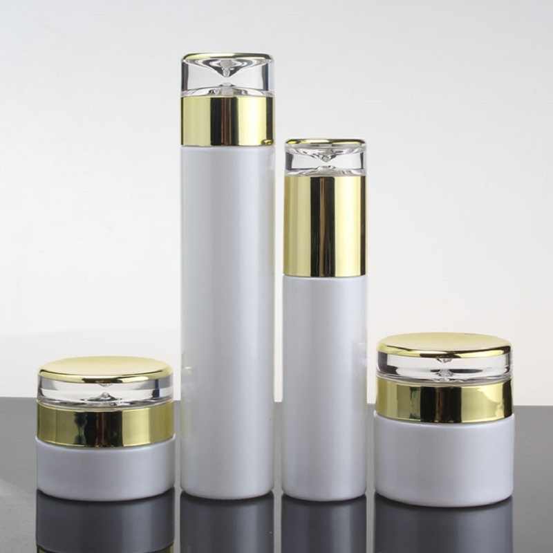 Empty Cosmetic Container Pearl White Lotion Pump Bottle Emulsion Refillable Bottle Glass Cream Jar 30g Spray Bottle 20ml-120ml