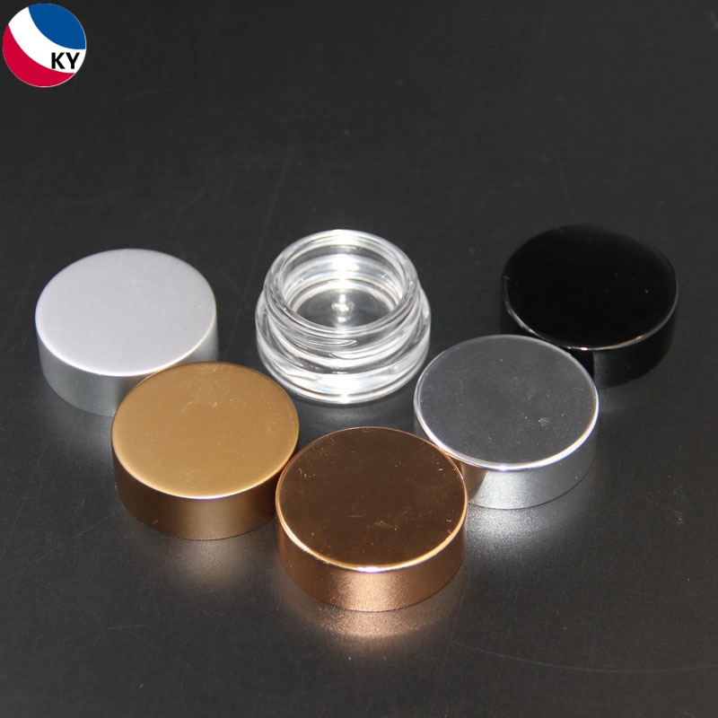 Empty Cosmetic Custom Round Screw Top 2G 5G 5ml 7ml 8ml 10ml 10gram 15G Containers Lid Balm Glass Jar with Metal Clear Lip White