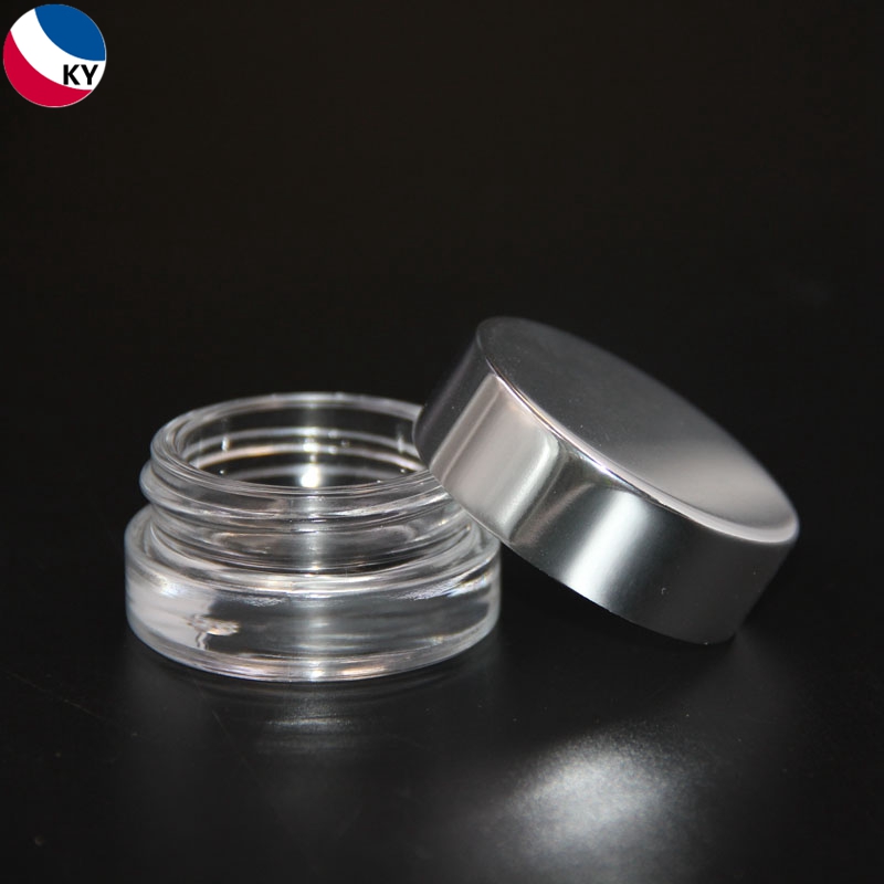 Empty Cosmetic Custom Round Screw Top 2G 5G 5ml 7ml 8ml 10ml 10gram 15G Containers Lid Balm Glass Jar with Metal Clear Lip White